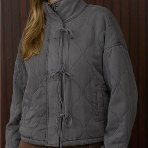 Gray Quilted Women's Jacket